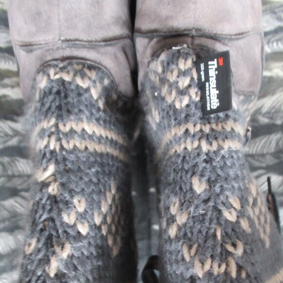 MUK LUKS Women's Gwen Tall Lace Up Snow Boot, Grey, 9 M - Picture 6 of 15